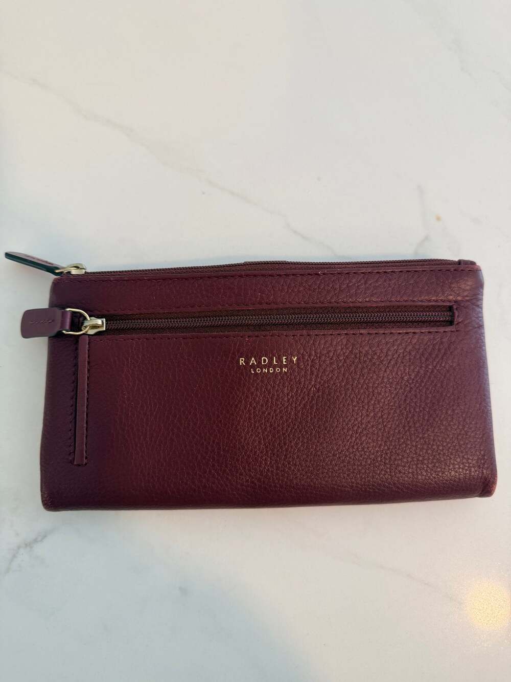 Radley London Large Bifold Matinee Wallet Burgundy Leather Polka Dot Lining